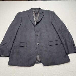 Lauren Ralph Lauren Blazer Men's 42R Gray Plaid 2 Button Sport Coat Silk Wool